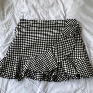Black and white checkered skirt
